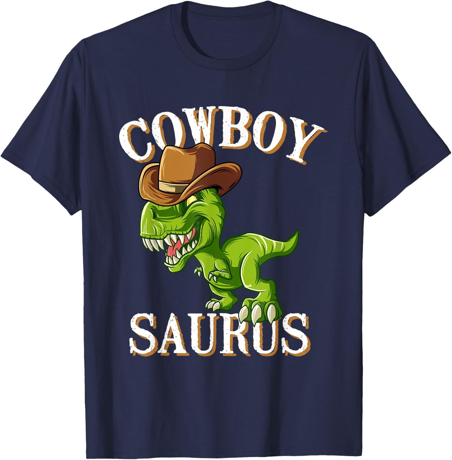 Sheriff T-Rex Dinosaur Cowboy Horse Rider Wild West Saurus T-Shirt - T-Shirt | Navy