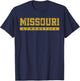 Missouri Gymnastics Yellow Vintage Text T-Shirt - T-Shirt | Navy