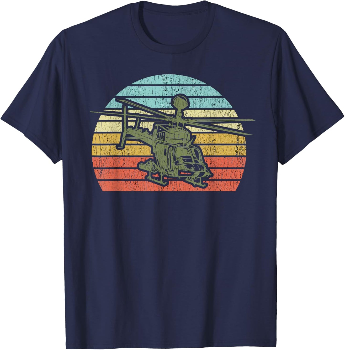 OH-58D Kiowa Warrior Helicopter Pilot Vintage Military Vet T-Shirt - T-Shirt | Navy