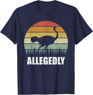 Retro Allegedly Shirt Cute Allegedly Ostrich Bird Lover Gift T-Shirt - T-Shirt | Navy