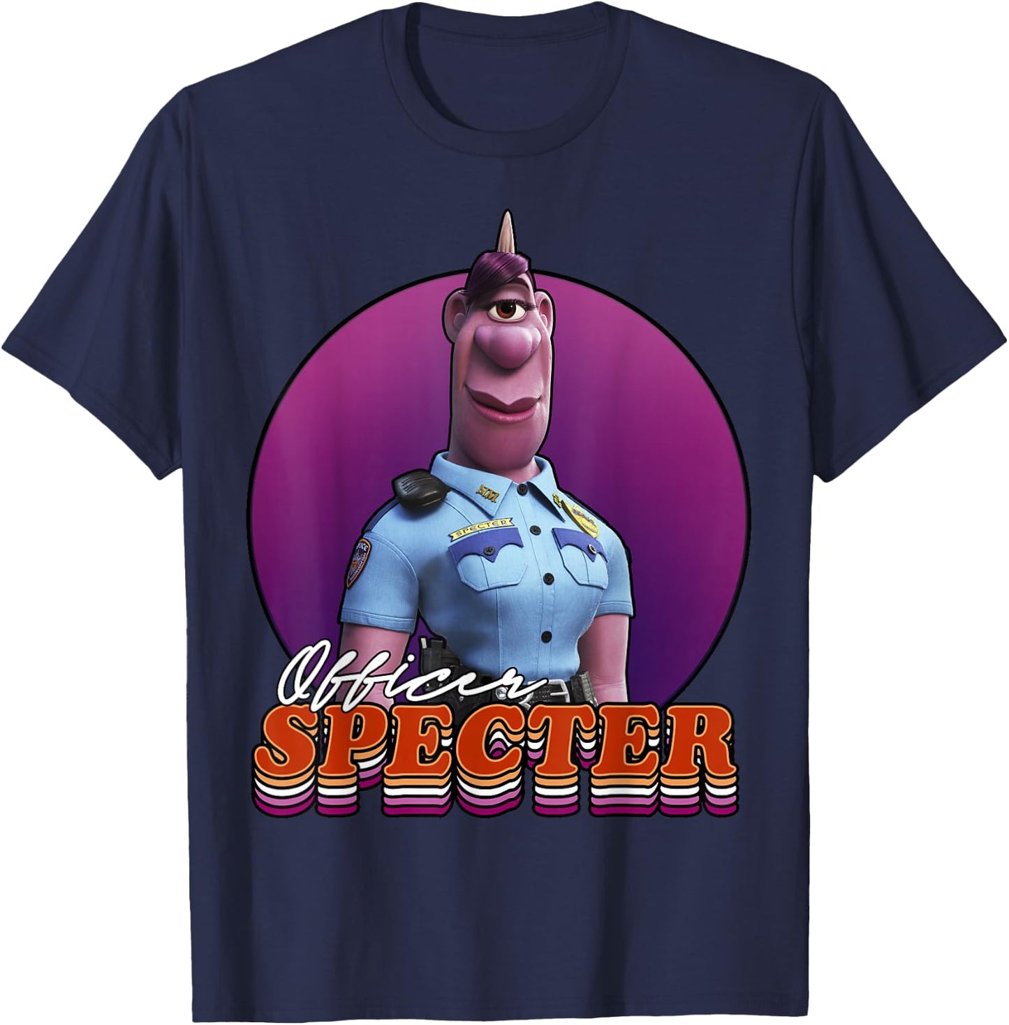 Disney Pixar Onward Officer Specter Portrait T-Shirt - T-Shirt | Navy