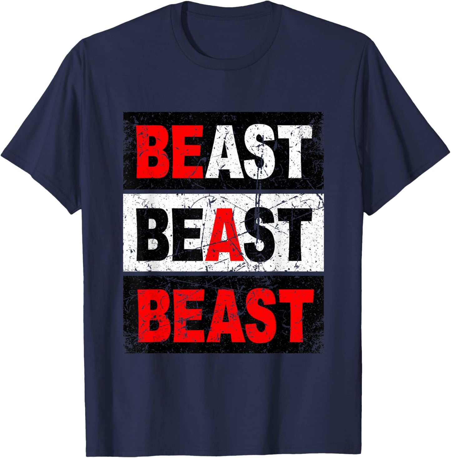 Retro Be A Beast Gym Training Shirt T-Shirt - T-Shirt | Navy