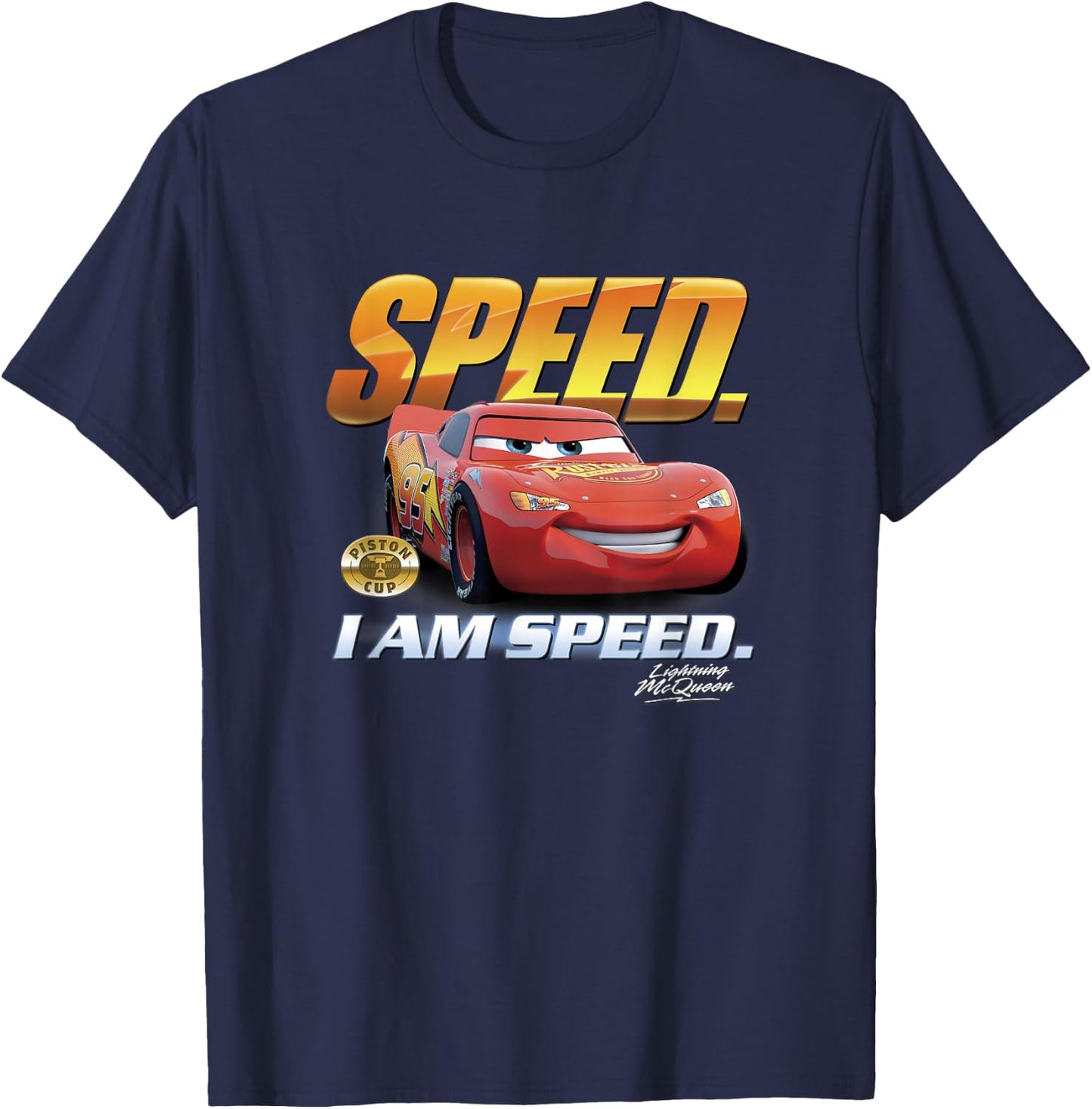 Disney Pixar Cars Lightning McQueen Speed I Am Speed T-Shirt - T-Shirt | Navy