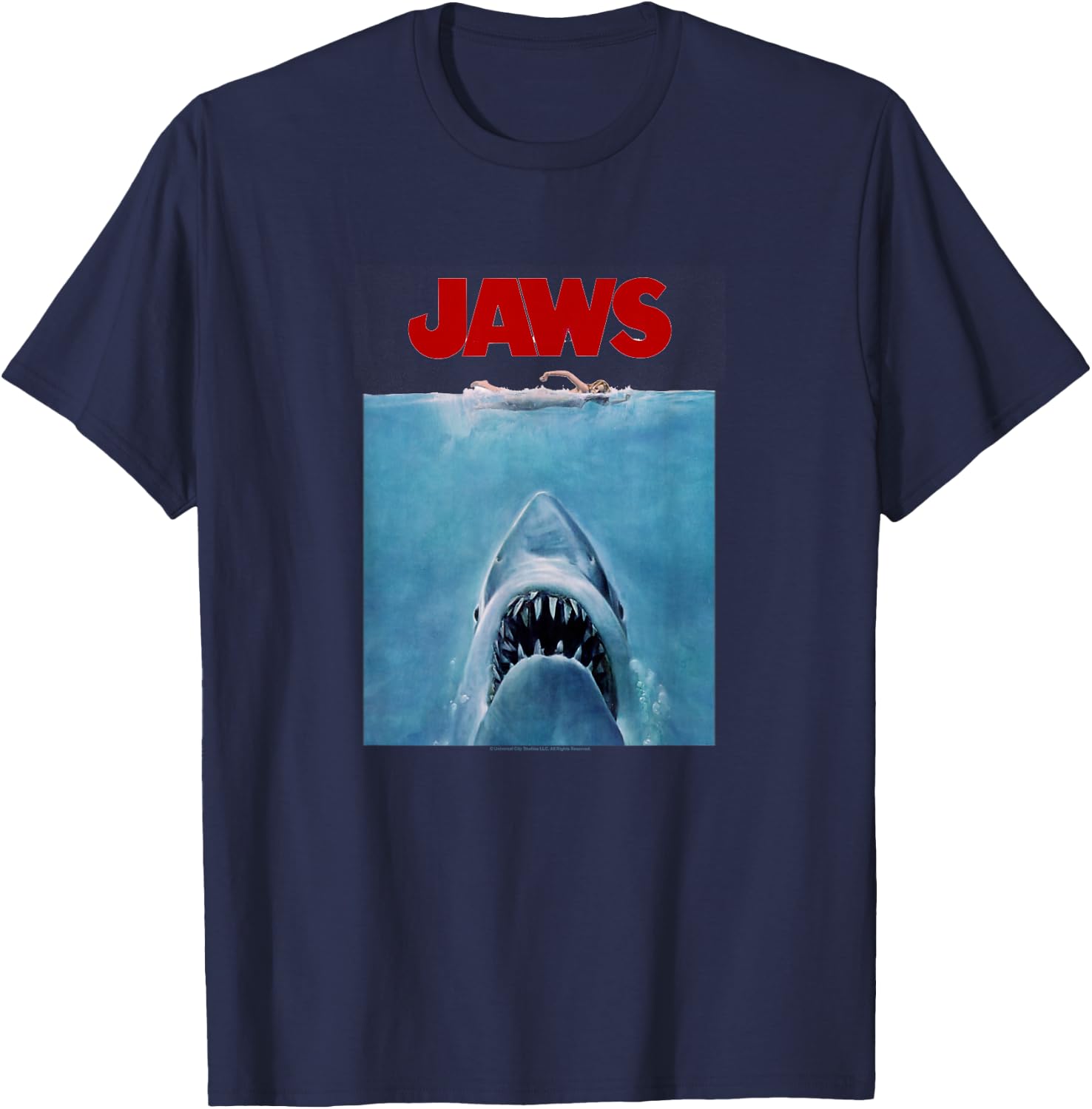 Jaws Classic Poster Art T-Shirt - T-Shirt | Navy