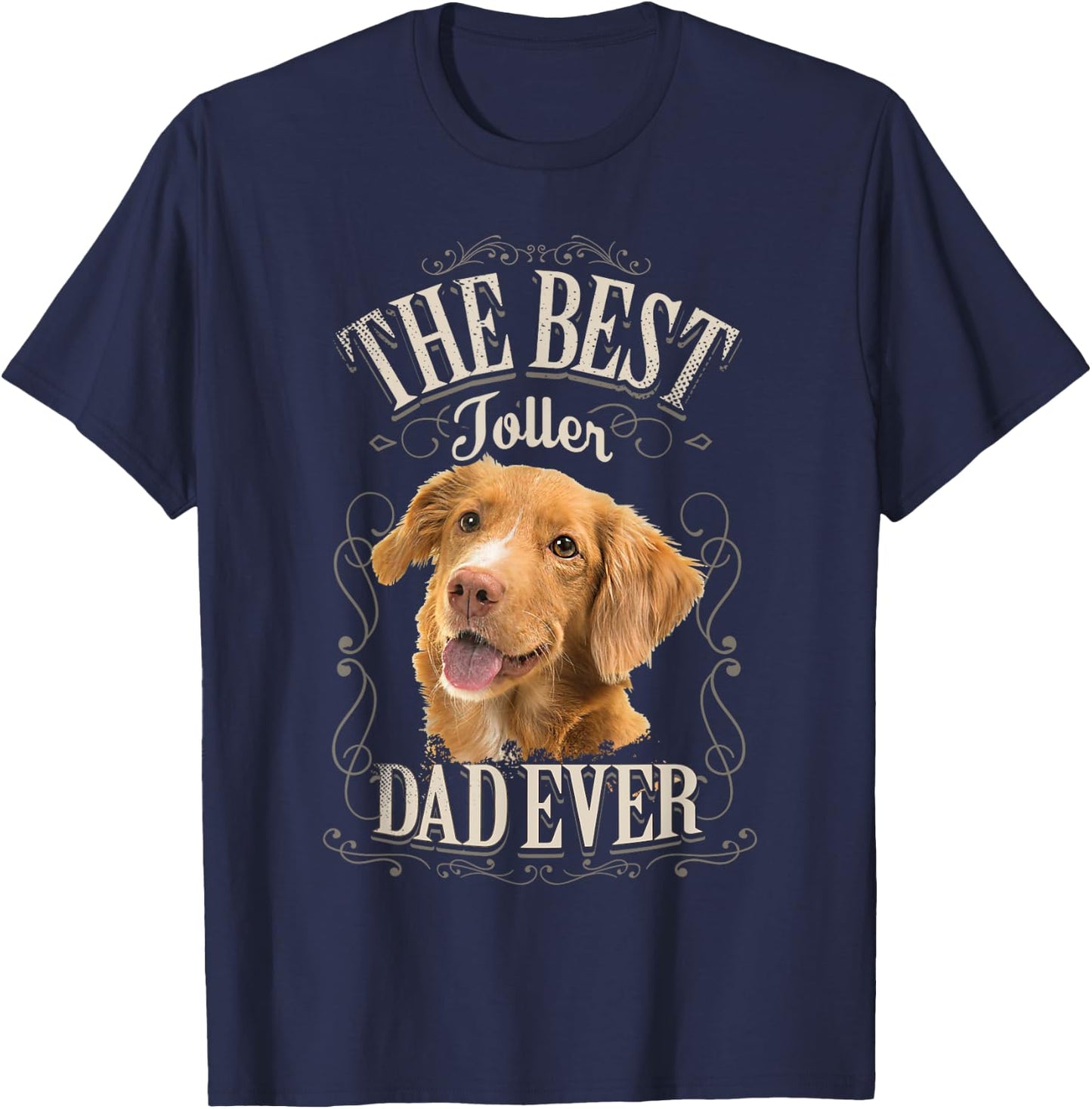 Best Toller Dad Ever Nova Scotia Duck Tolling Retriever Dog T-Shirt - T-Shirt | Navy