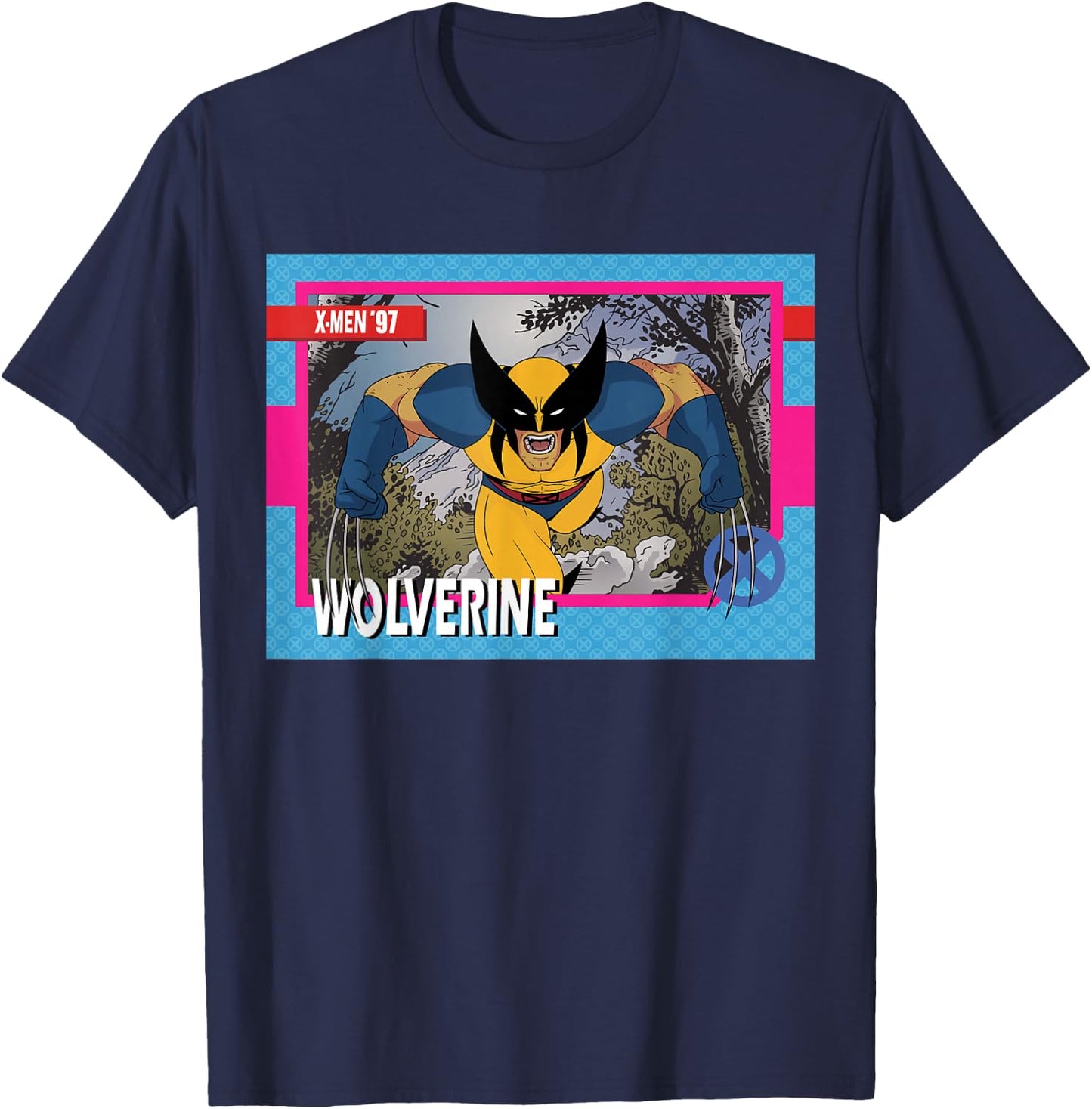 Marvel Studios X-Men ’97 Wolverine Retro Trading Card T-Shirt - T-Shirt | Navy