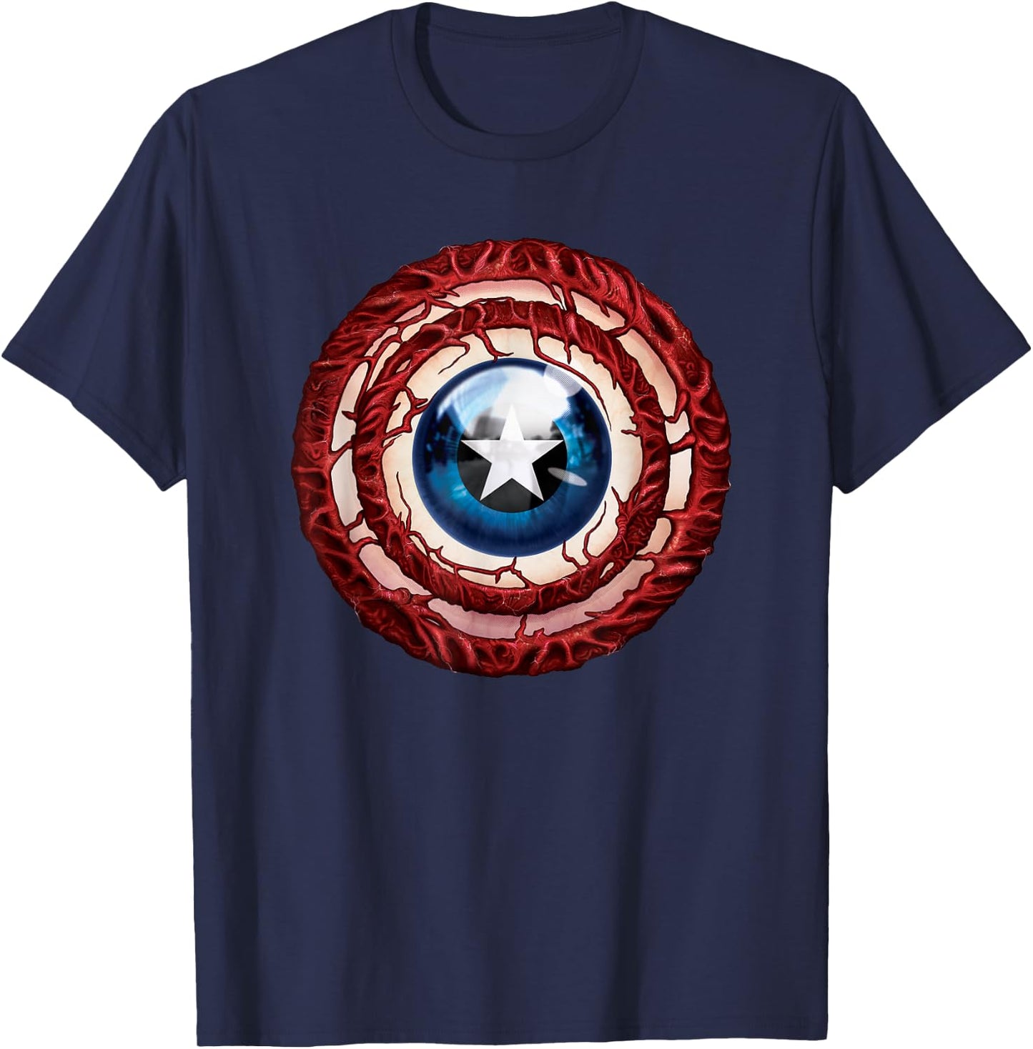 Marvel Captain America Haunted Halloween Eye Shield T-Shirt - T-Shirt | Navy