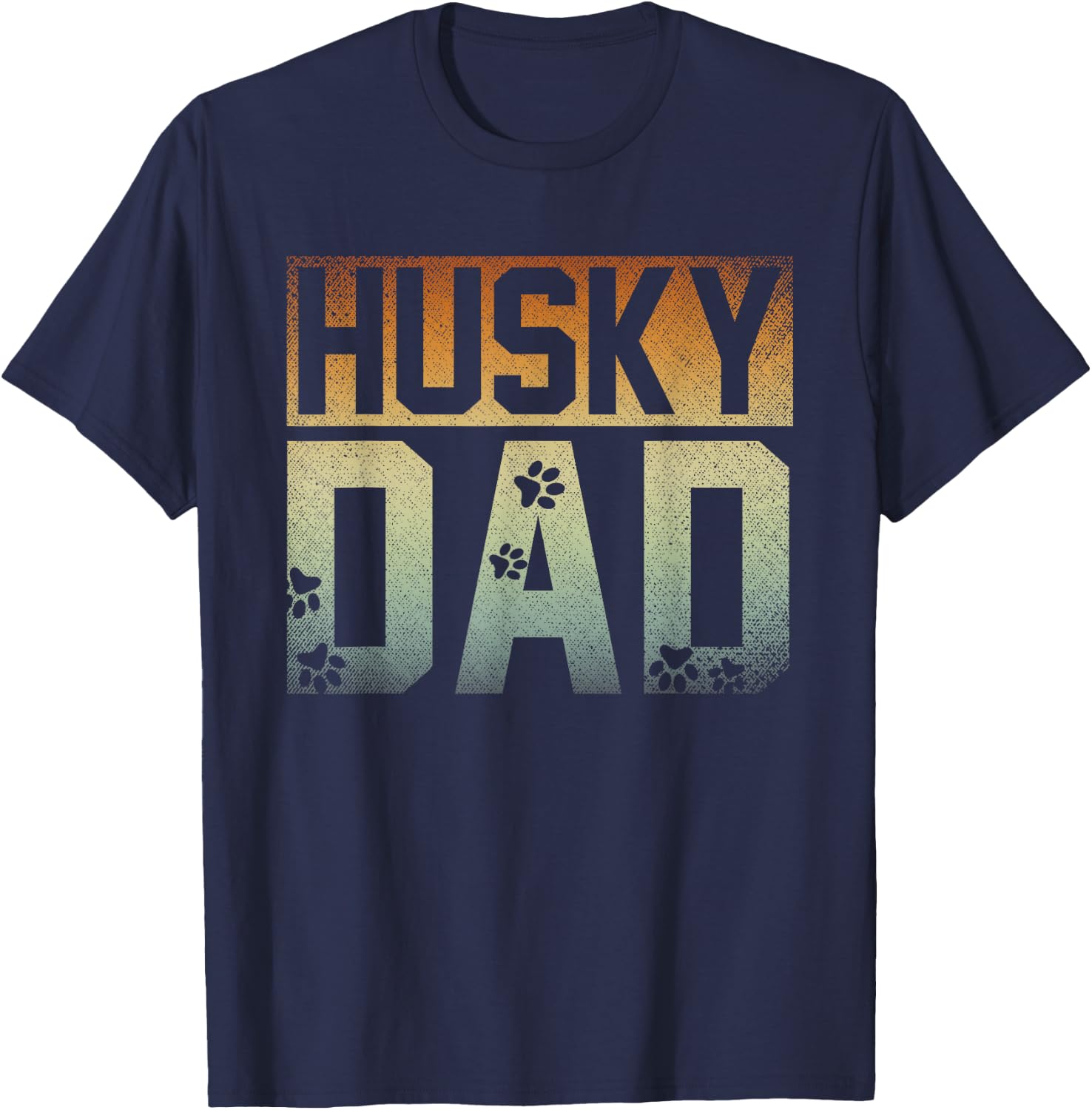Daddy Fathers Day Pet Husky Dad Dog Lover Siberian Husky T-Shirt - T-Shirt | Navy