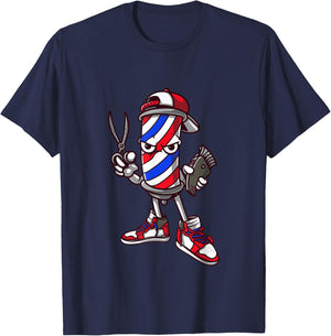 Barber Vintage Cool Outfit Hairdresser Gift Barbershop T-Shirt - T-Shirt | Navy