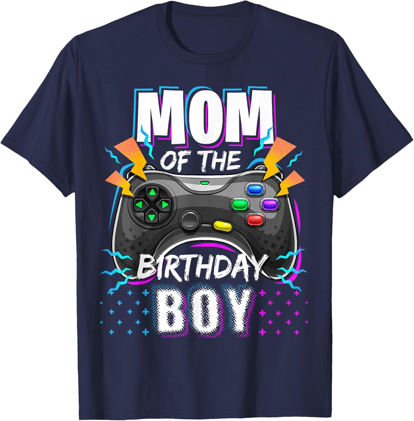 Mom of the Birthday Boy Matching Video Gamer Birthday Party T-Shirt - T-Shirt | Navy