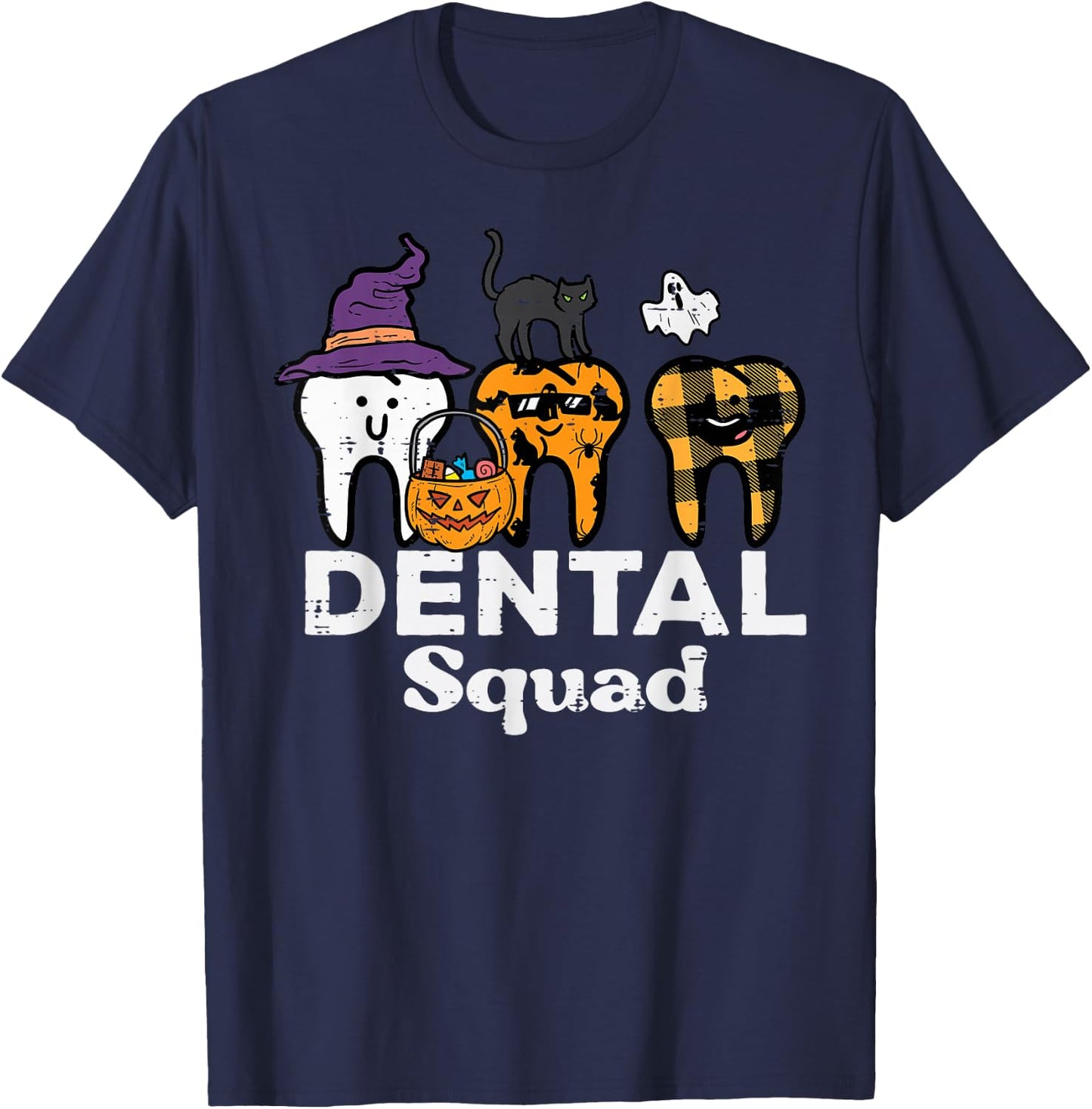 Halloween Dental Squad Teeth Funny Costume Dentist Women Men T-Shirt - T-Shirt | Navy
