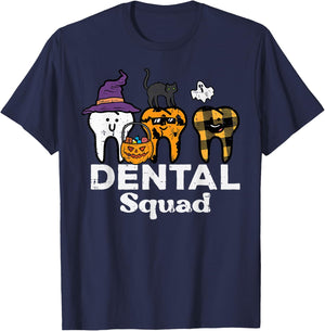 Halloween Dental Squad Teeth Funny Costume Dentist Women Men T-Shirt - T-Shirt | Navy