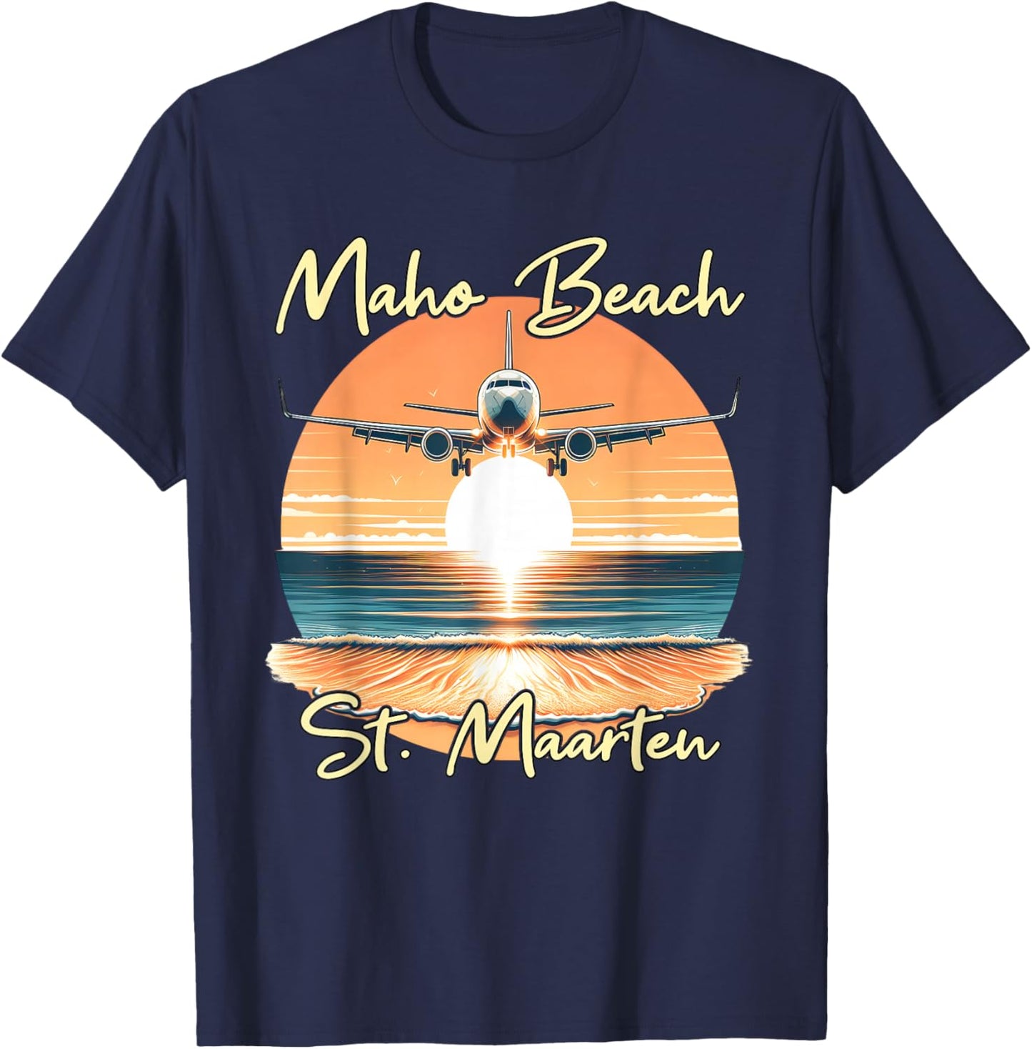 Maho Beach St. Maarten T-Shirt - T-Shirt | Navy
