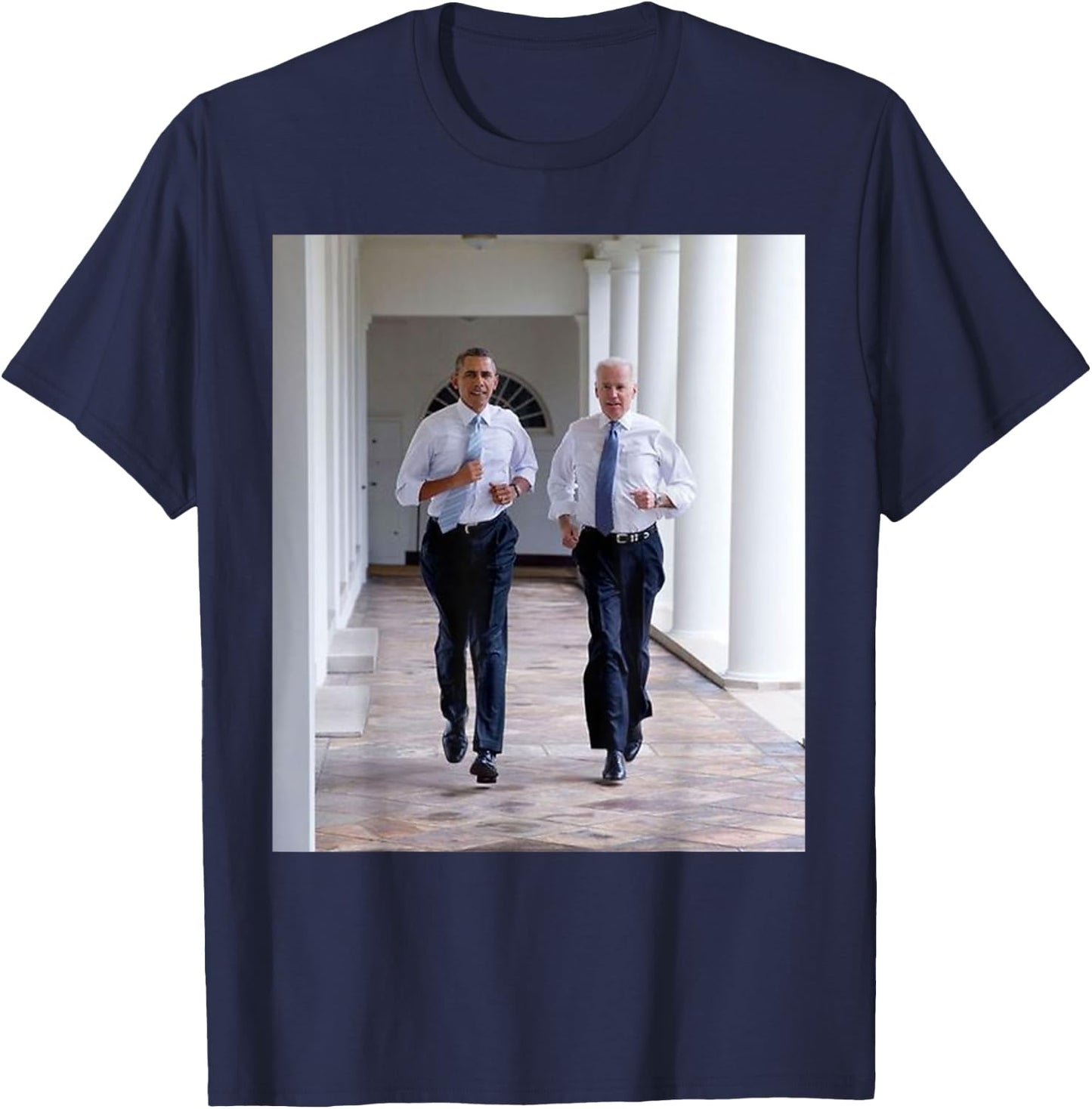 Barack Obama Joe Biden Running Democratic Election Gift T-Shirt - T-Shirt | Navy