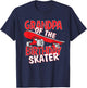 Grandpa The Birthday Skater Boy And Girl B-day Party T-Shirt - T-Shirt | Navy