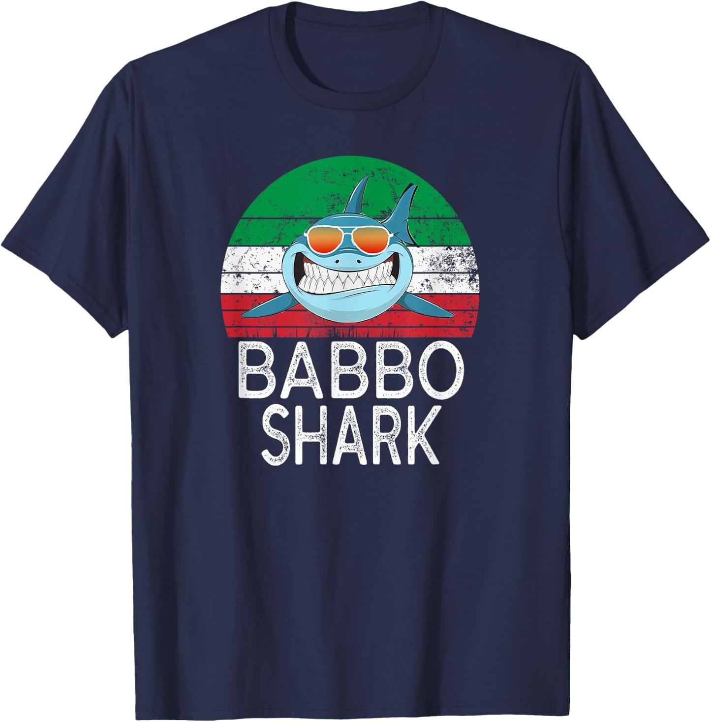 Babbo Shark Italian Dad Funny T-Shirt - T-Shirt | Navy