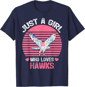 Hawk Bird Lover Just A Girl Who Loves Hawks T-Shirt - T-Shirt | Navy