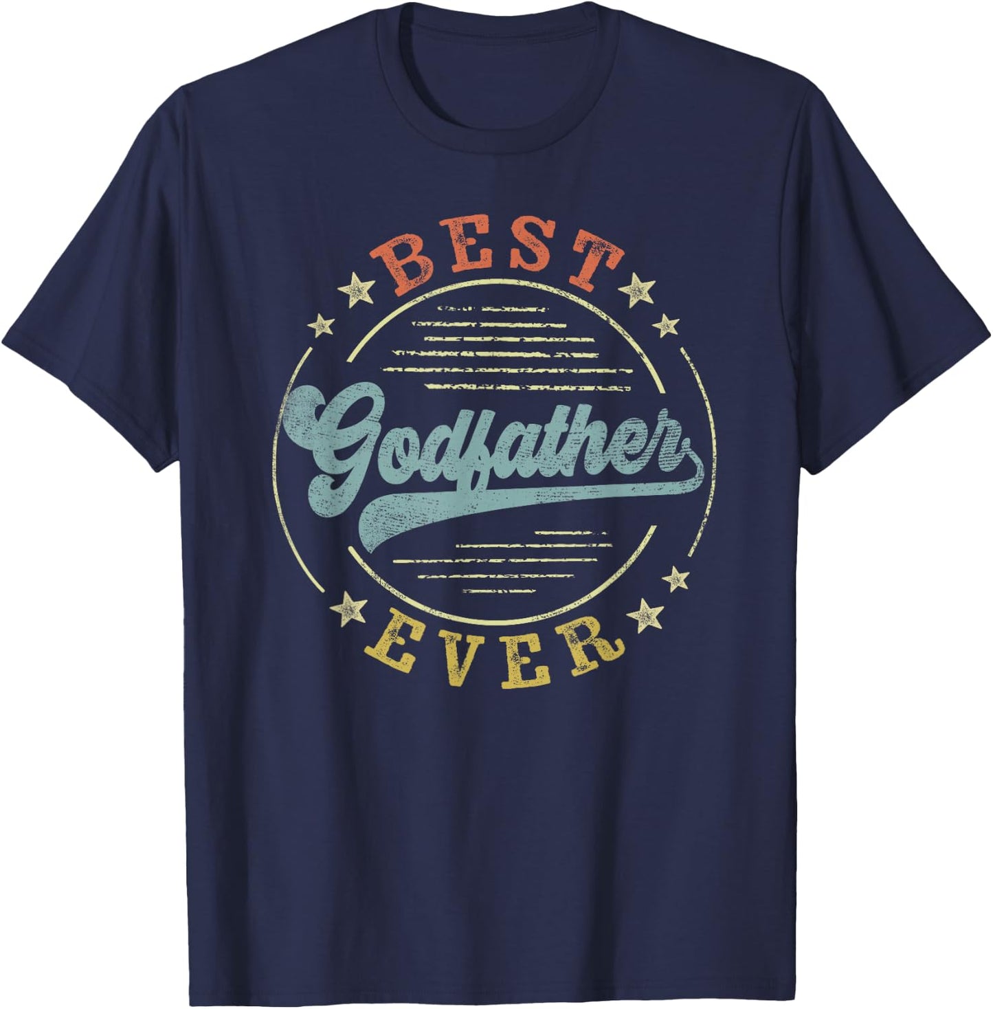 Best Godfather Ever Father's Day Godfather Gifts Emblem T-Shirt - T-Shirt | Navy