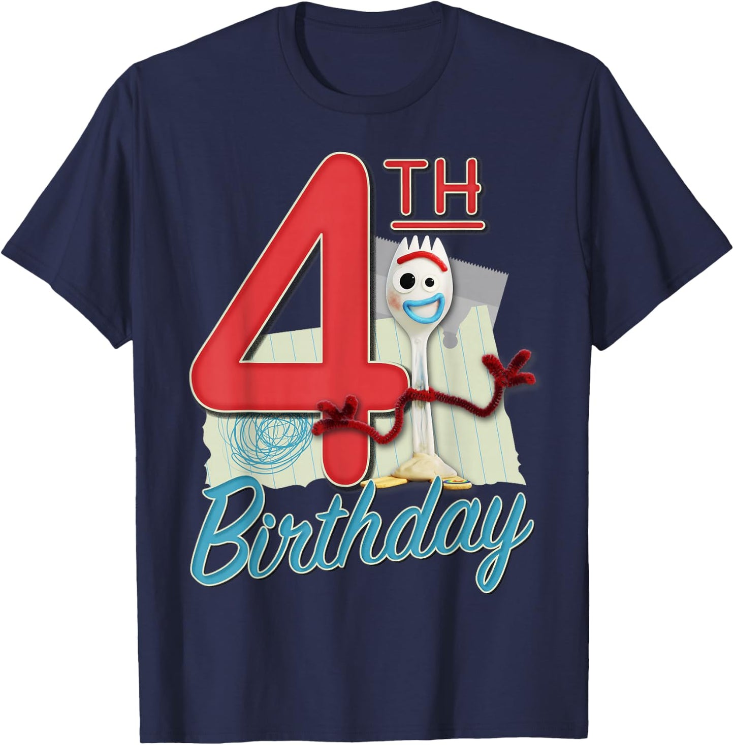 Disney Pixar Toy Story 4 Forky 4th Birthday T-Shirt - T-Shirt | Navy