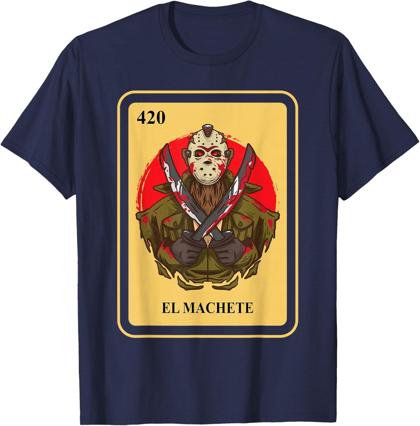 Mexican El Machete traditional Bingo Card game T-Shirt - T-Shirt | Navy