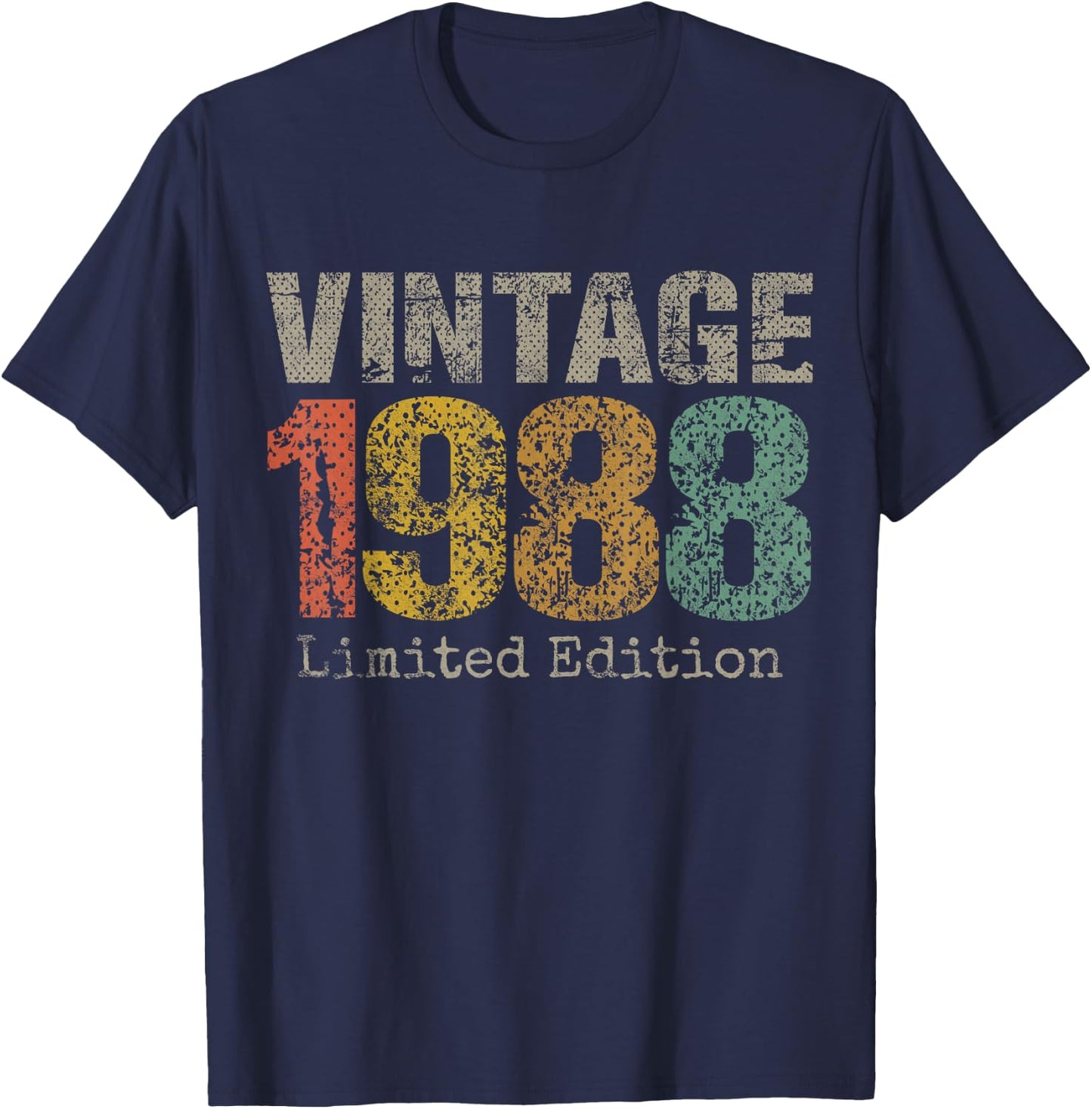 Vintage 1988 Limited Edition 37th Birthday Gifts 37 Year Old T-Shirt - T-Shirt | Navy