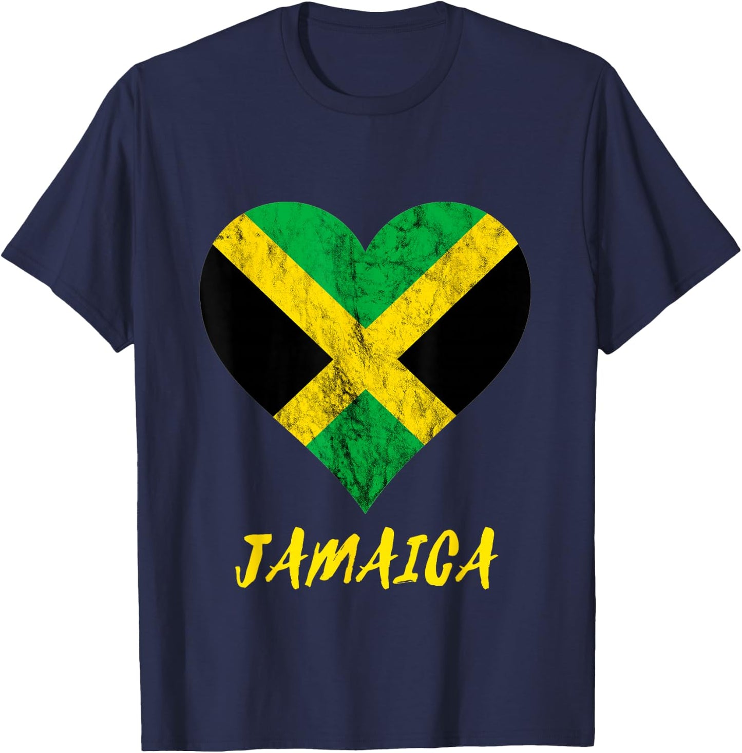 Jamaica Heart Jamaican Love Caribbean Jamaica Travel T-Shirt - T-Shirt | Navy