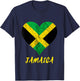 Jamaica Heart Jamaican Love Caribbean Jamaica Travel T-Shirt - T-Shirt | Navy