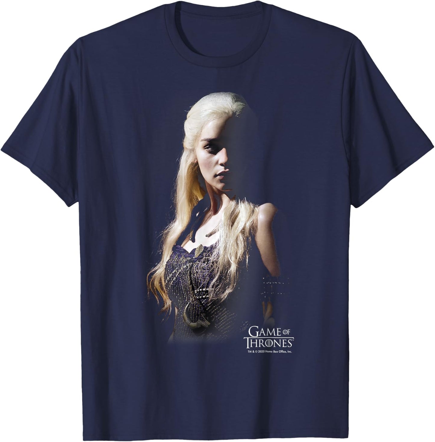 Game Of Thrones Daenerys Targaryen Dark Portrait T-Shirt - T-Shirt | Navy