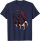 Wild Cat Paws In Blood Scary Claw Scratches Novelty Funny T-Shirt - T-Shirt | Navy