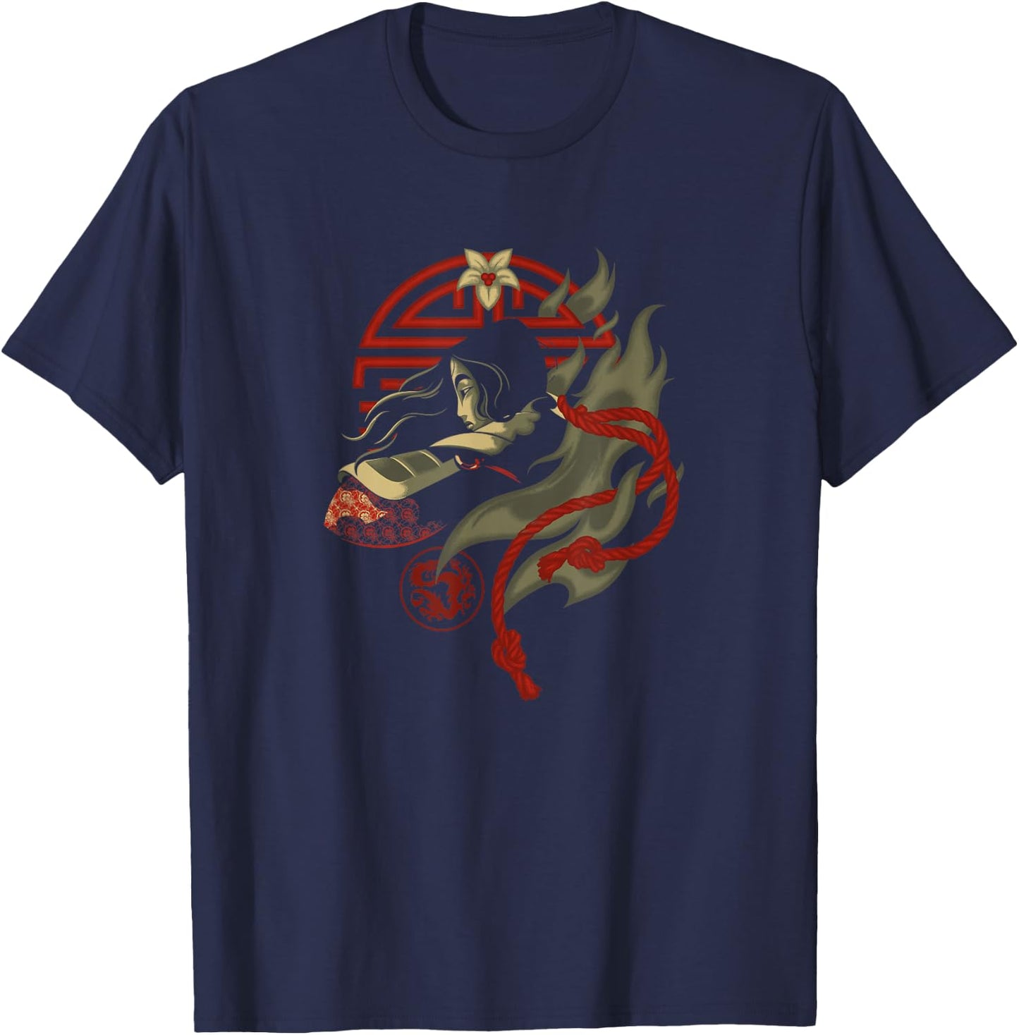 Disney Mulan Mulan Fighting Spirit With Sigil T-Shirt - T-Shirt | Navy