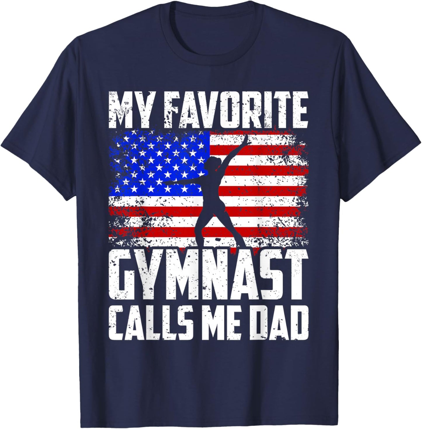 Gymnast Dad Gymnastics Daughter Fathers Day from Kid T-Shirt - T-Shirt | Navy