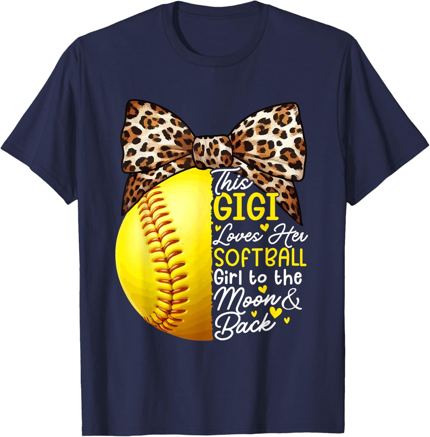 Softball Gigi Loves Her Softball Costume Girl Lover Player T-Shirt - T-Shirt | Navy