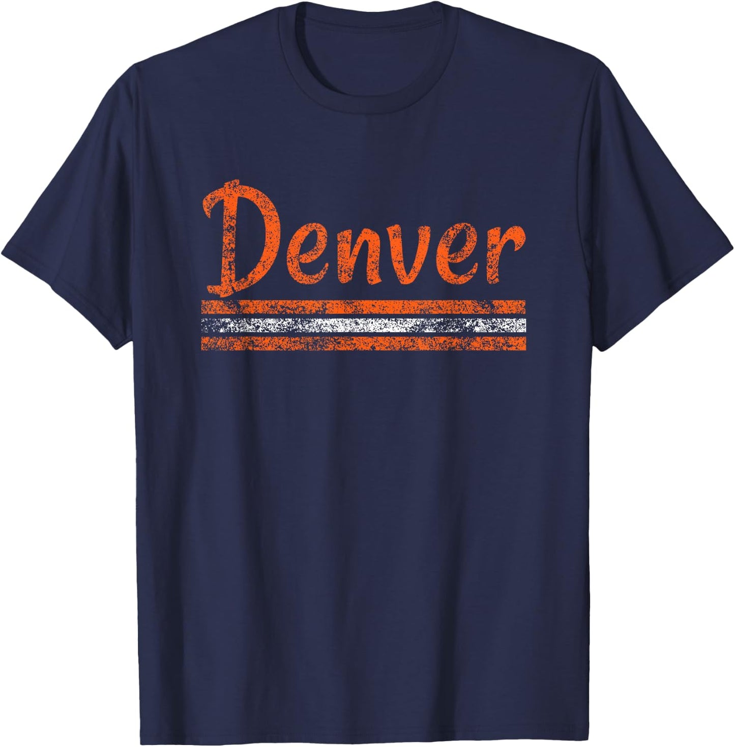 Denver Colorado Retro Vintage Weathered Throwback T-Shirt - T-Shirt | Navy
