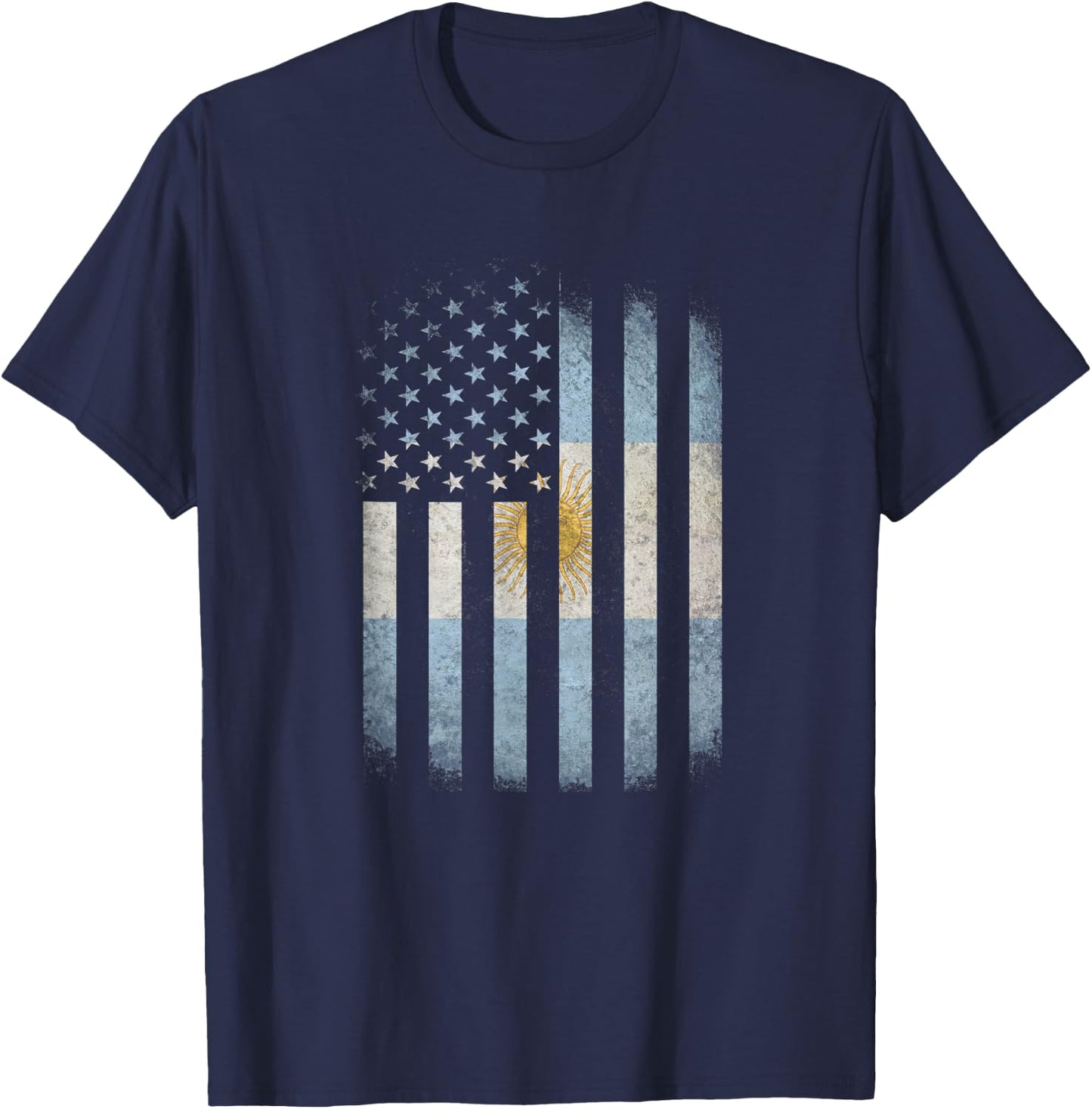 Argentina and America Flag - Argentinian American Flag T-Shirt - T-Shirt | Navy