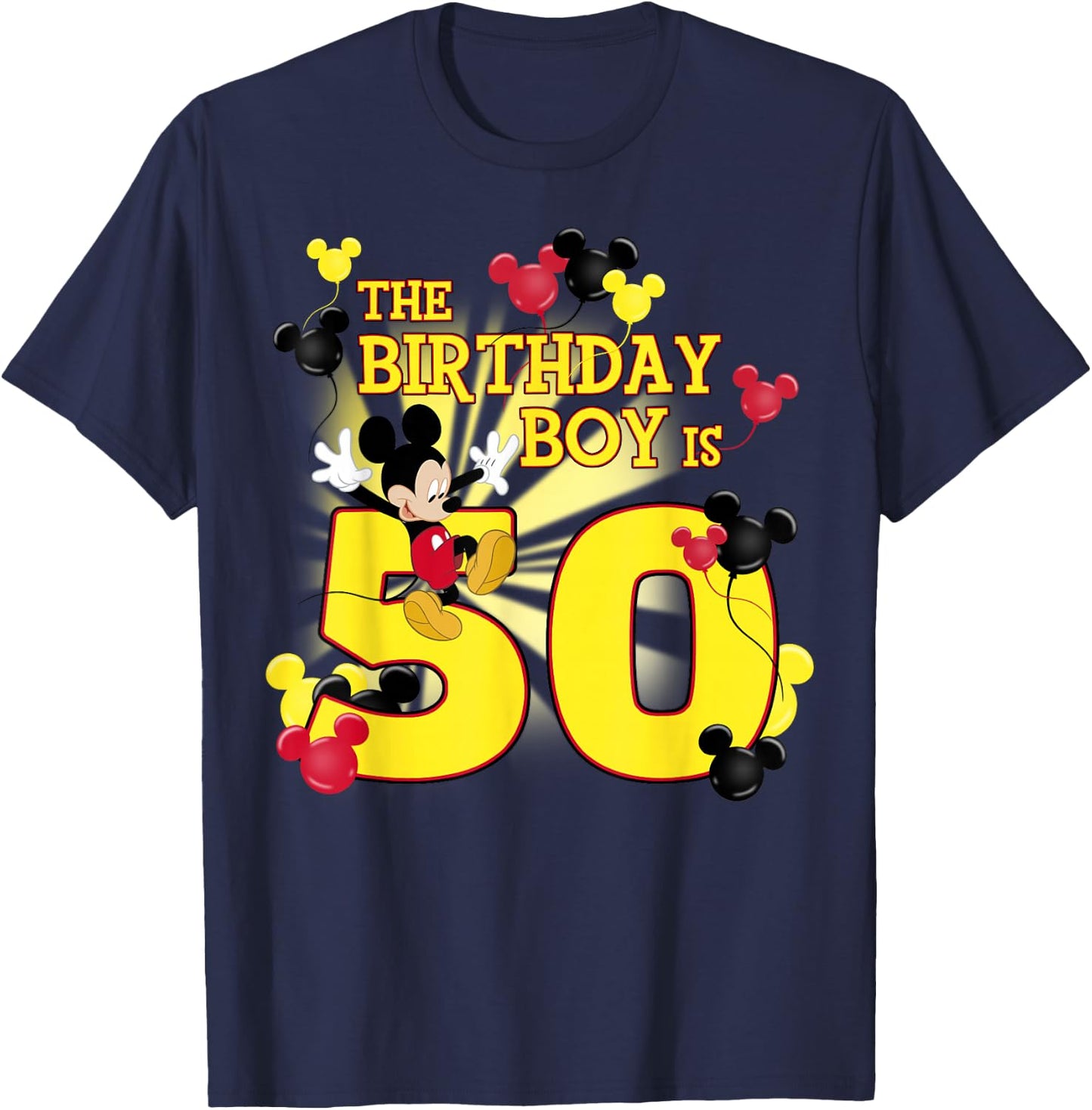 Disney Mickey and Friends Mickey 50th Birthday Boy T-Shirt - T-Shirt | Navy