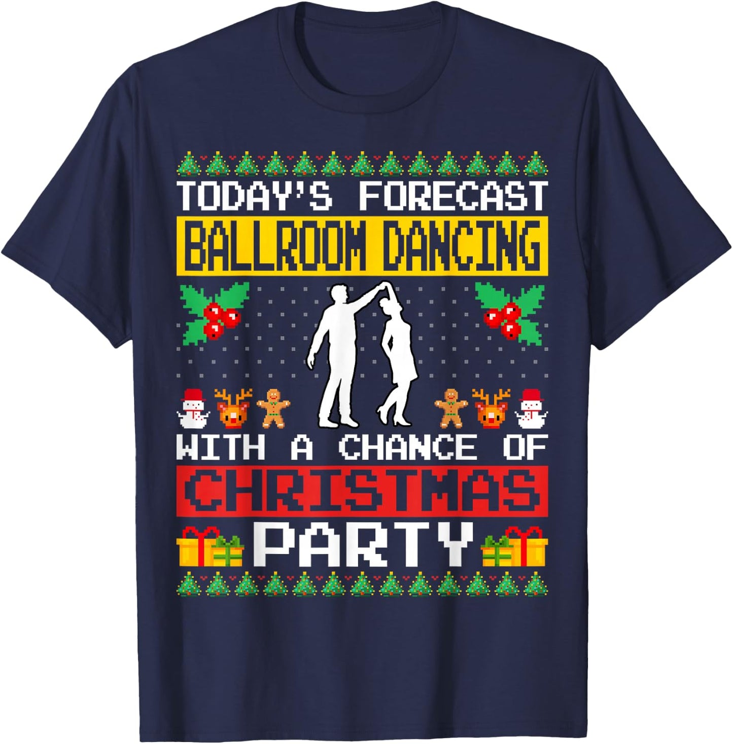 Ballroom Dancing Christmas Party Ballroom Dancer Dance Xmas T-Shirt - T-Shirt | Navy