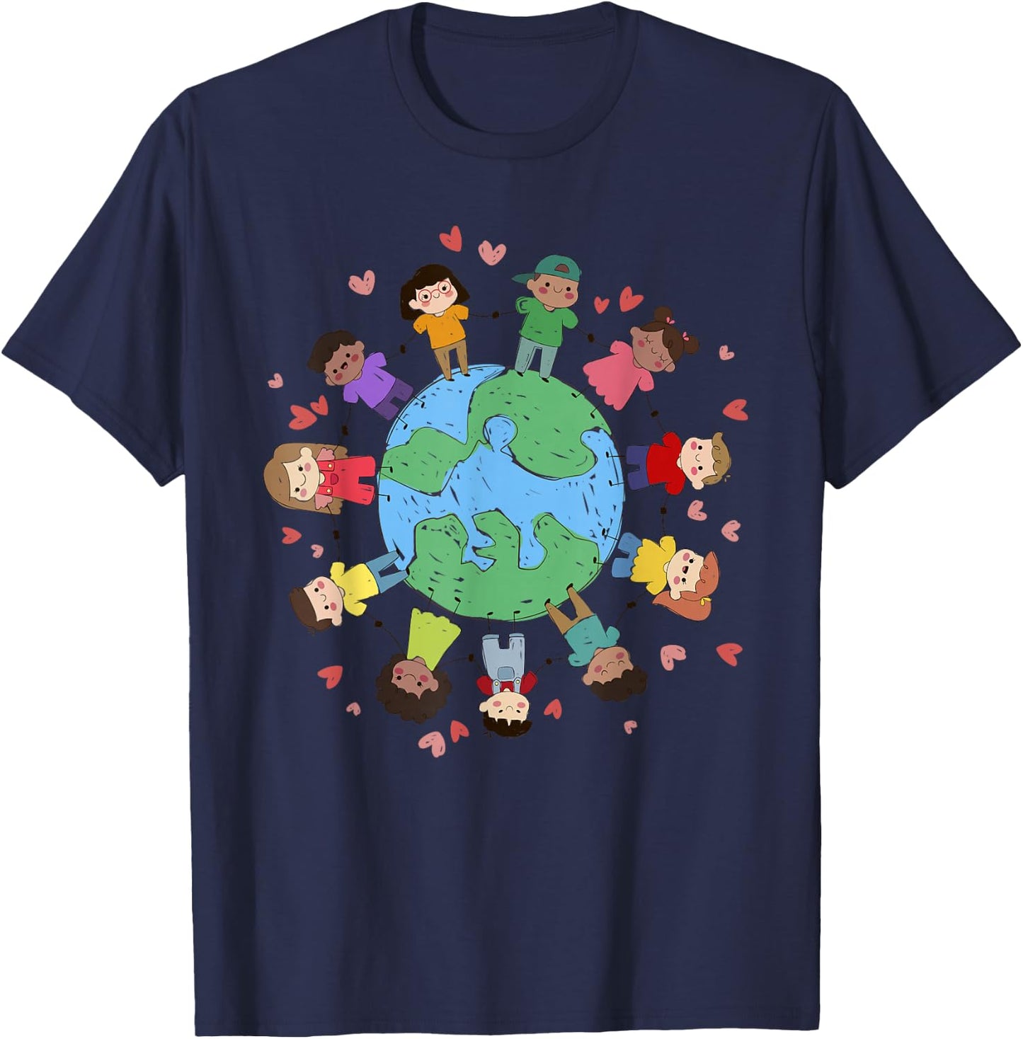 Flags Of The World Cultural Diversity Kids Around The Globe T-Shirt - T-Shirt | Navy