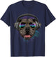 Music Pit Bull Dj With Headphones Musical Dog Lovers T-Shirt - T-Shirt | Navy