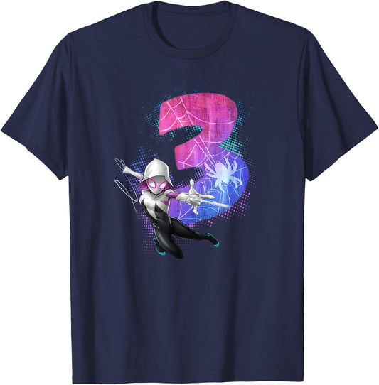 Marvel Ghost-Spider Gwen Stacy 3rd Birthday Graphic T-Shirt - T-Shirt | Navy