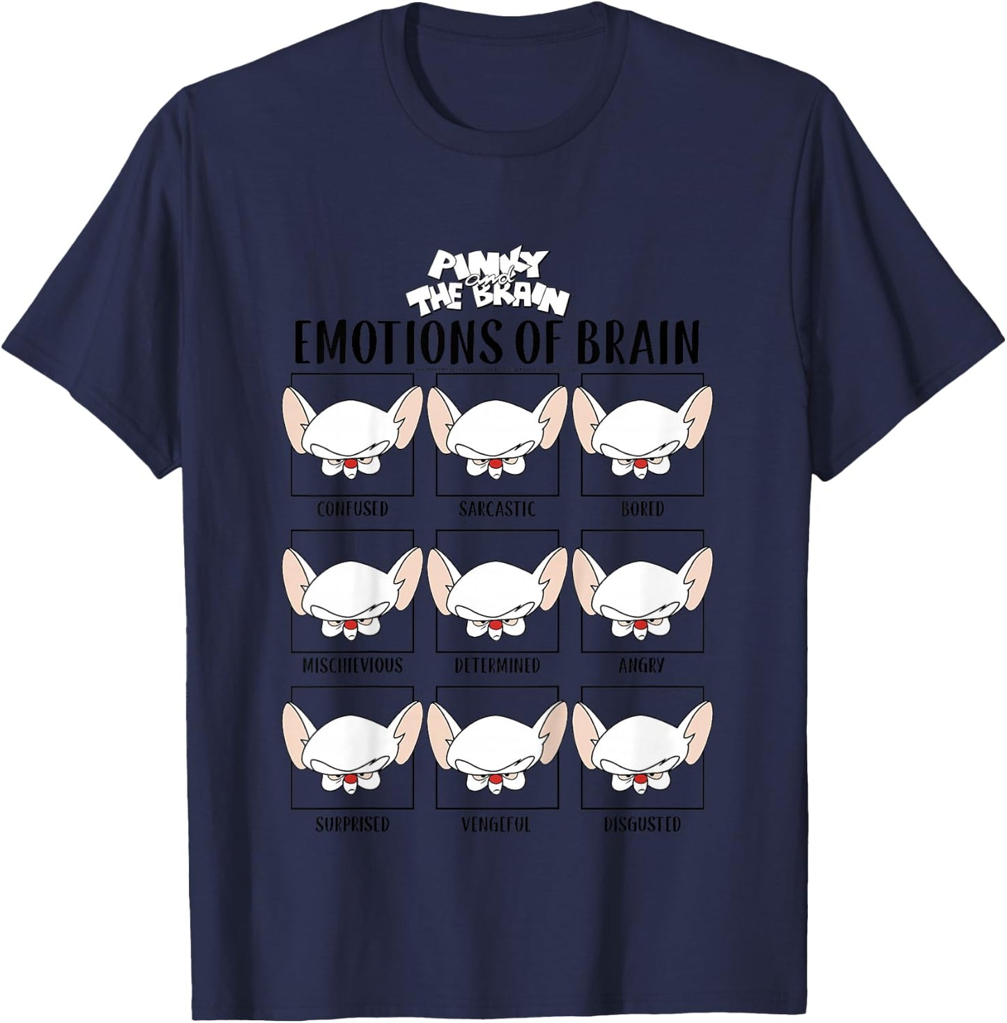 Kids Pinky and The Brain Emotions of Brain Box Up T-Shirt - T-Shirt | Navy