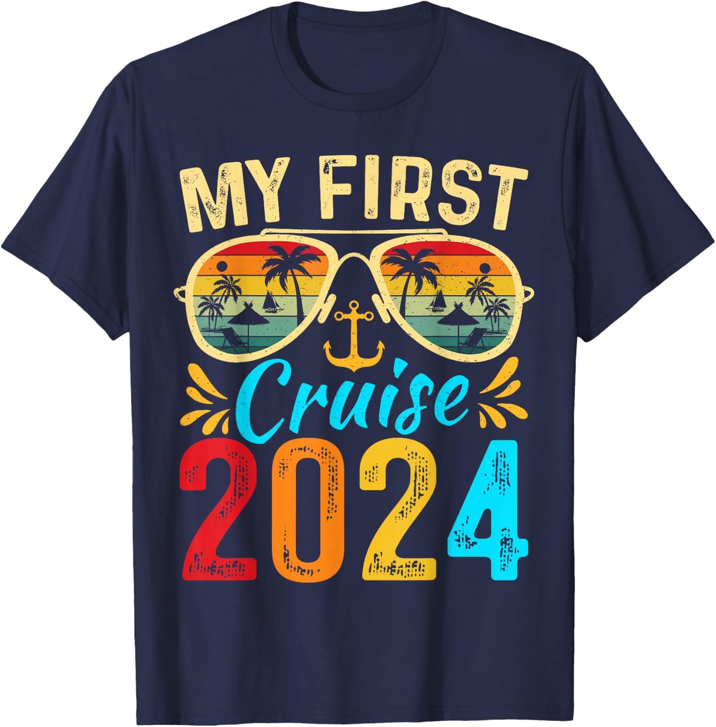 My First 2024 Cruise Trip Kids Vacation Matching Family Ship T-Shirt - T-Shirt | Navy