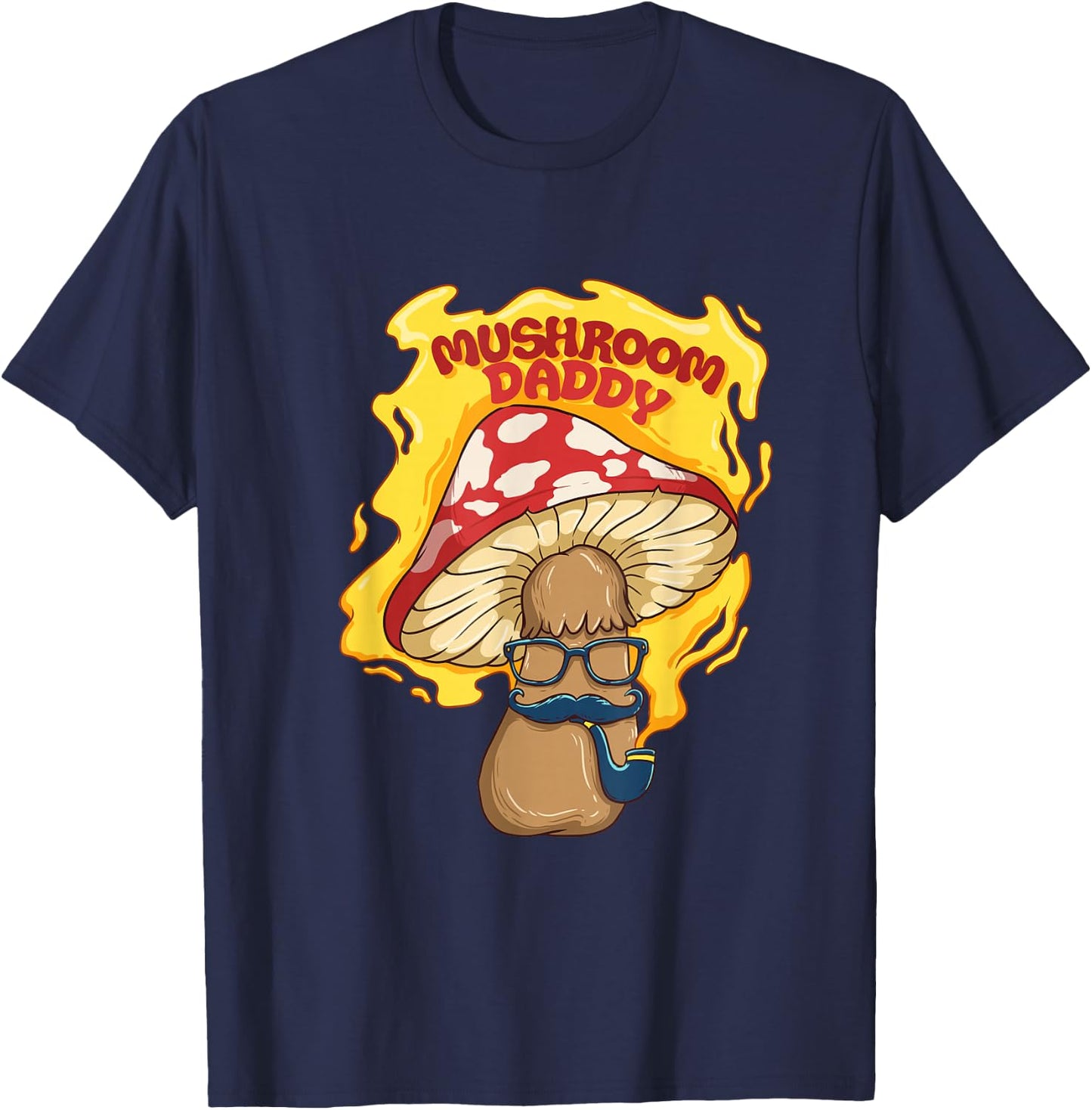Mushroom Daddy Dad Shirt Morel Mushroom Decor Hunting T-Shirt - T-Shirt | Navy
