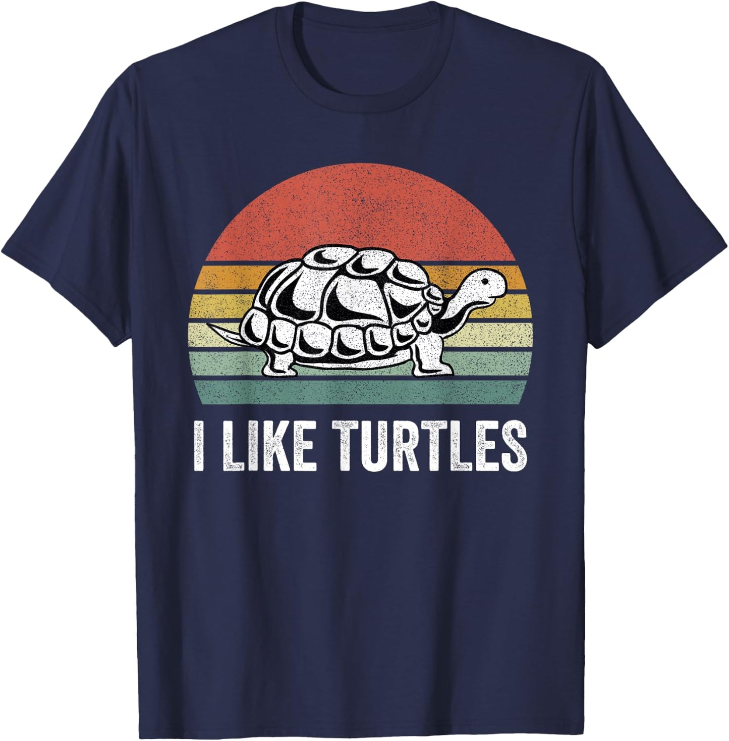 Retro I Like Turtles Turtle Shirt Turtle Lover Gifts Vintage T-Shirt - T-Shirt | Navy