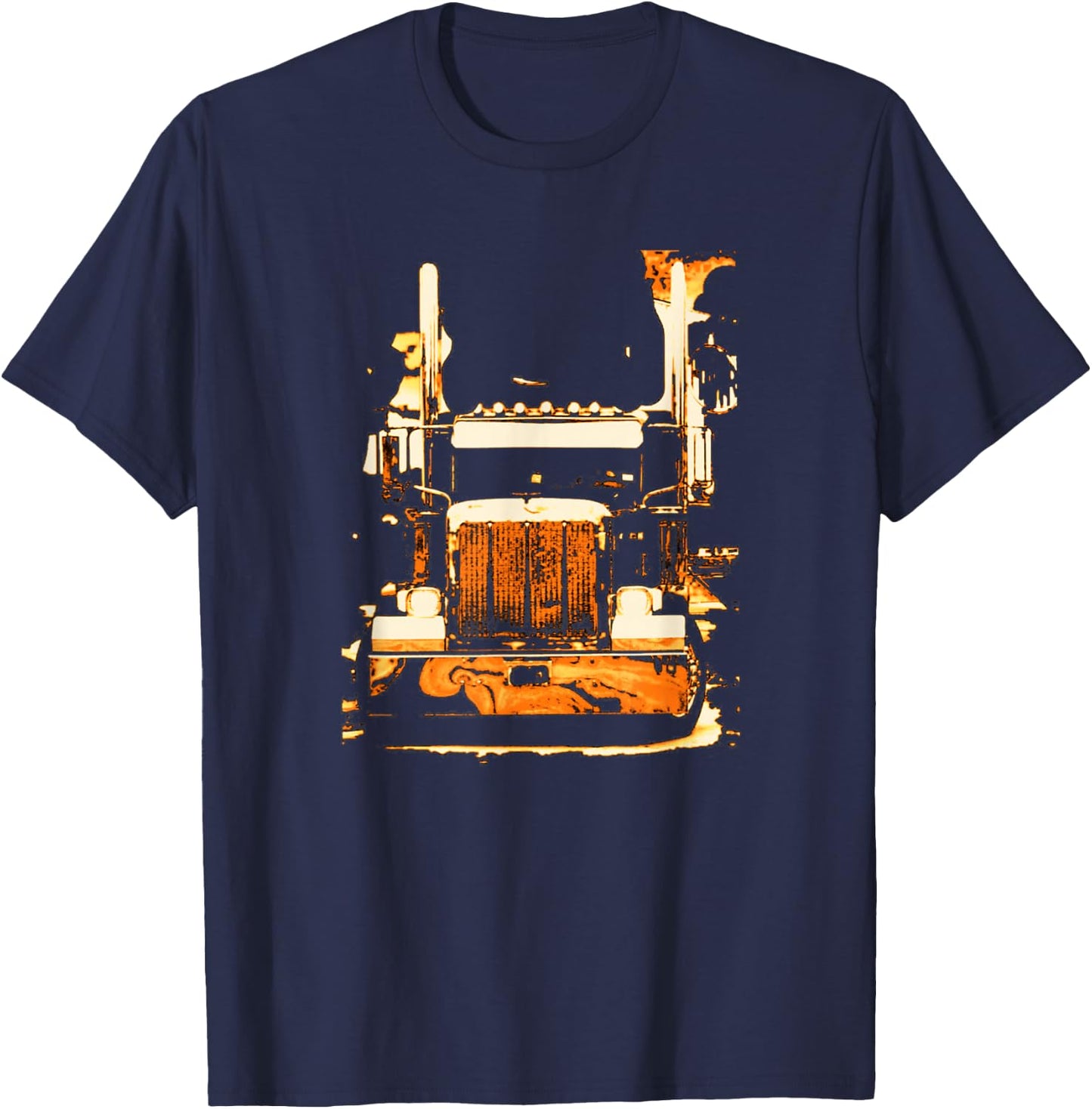 Trucker - Semi Truck Rig T-Shirt - T-Shirt | Navy