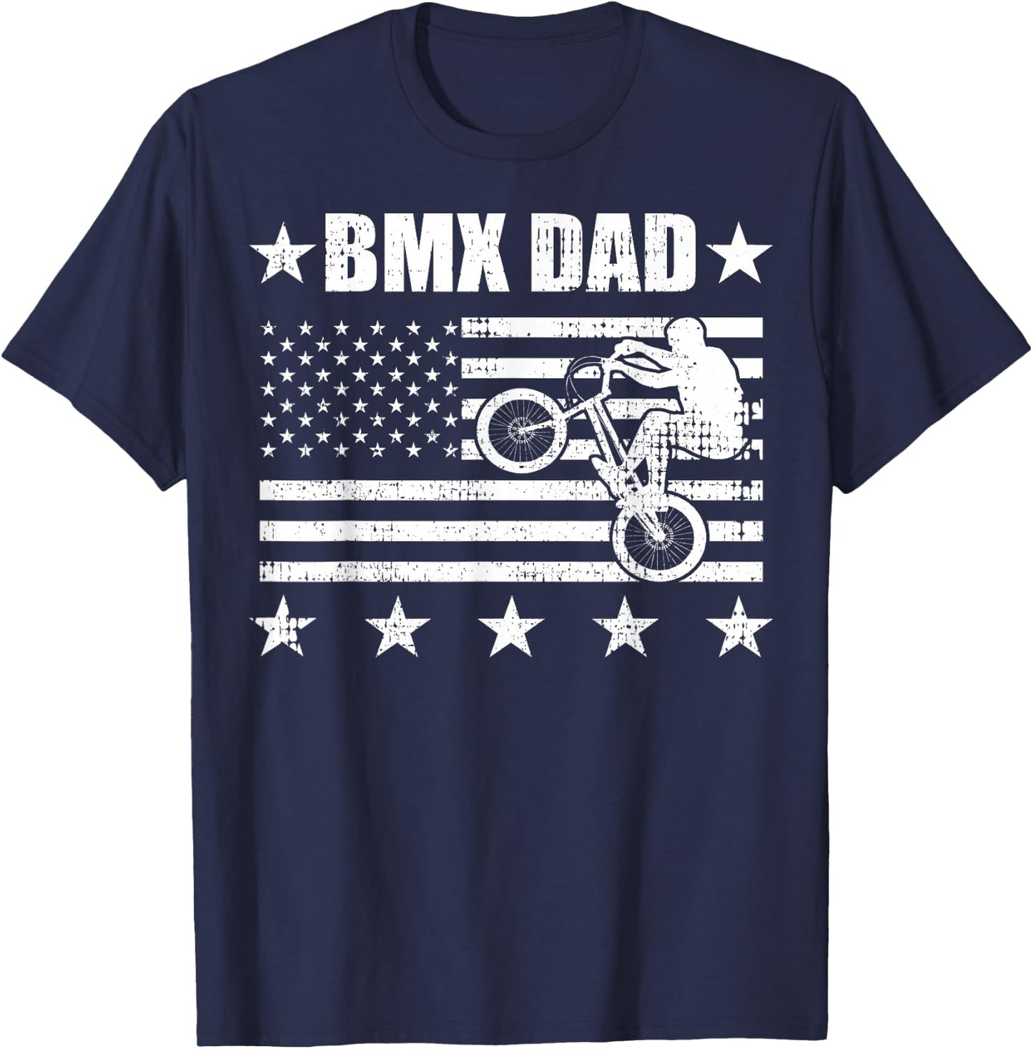 BMX DAD American Flag Vintage Fathers Day Retro USA Kids Men T-Shirt - T-Shirt | Navy