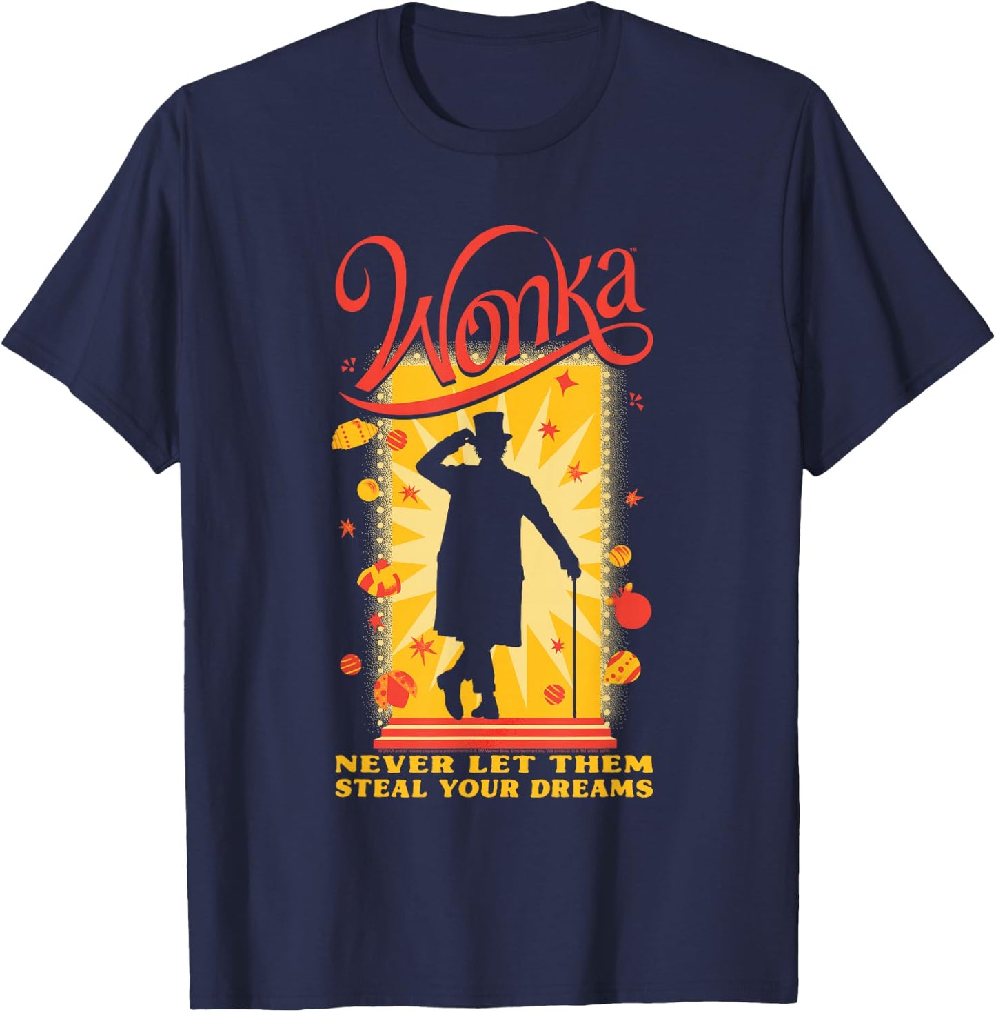 Wonka Movie Wonka Doorway Silhouette T-Shirt - T-Shirt | Navy
