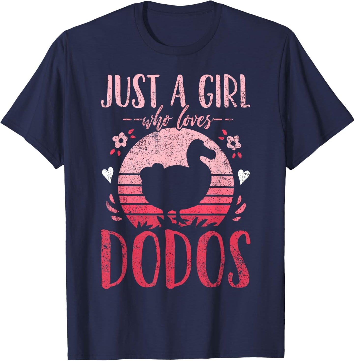 Dodo Birds Just a Girl Who Loves Dodos Retro Vintage T-Shirt - T-Shirt | Navy
