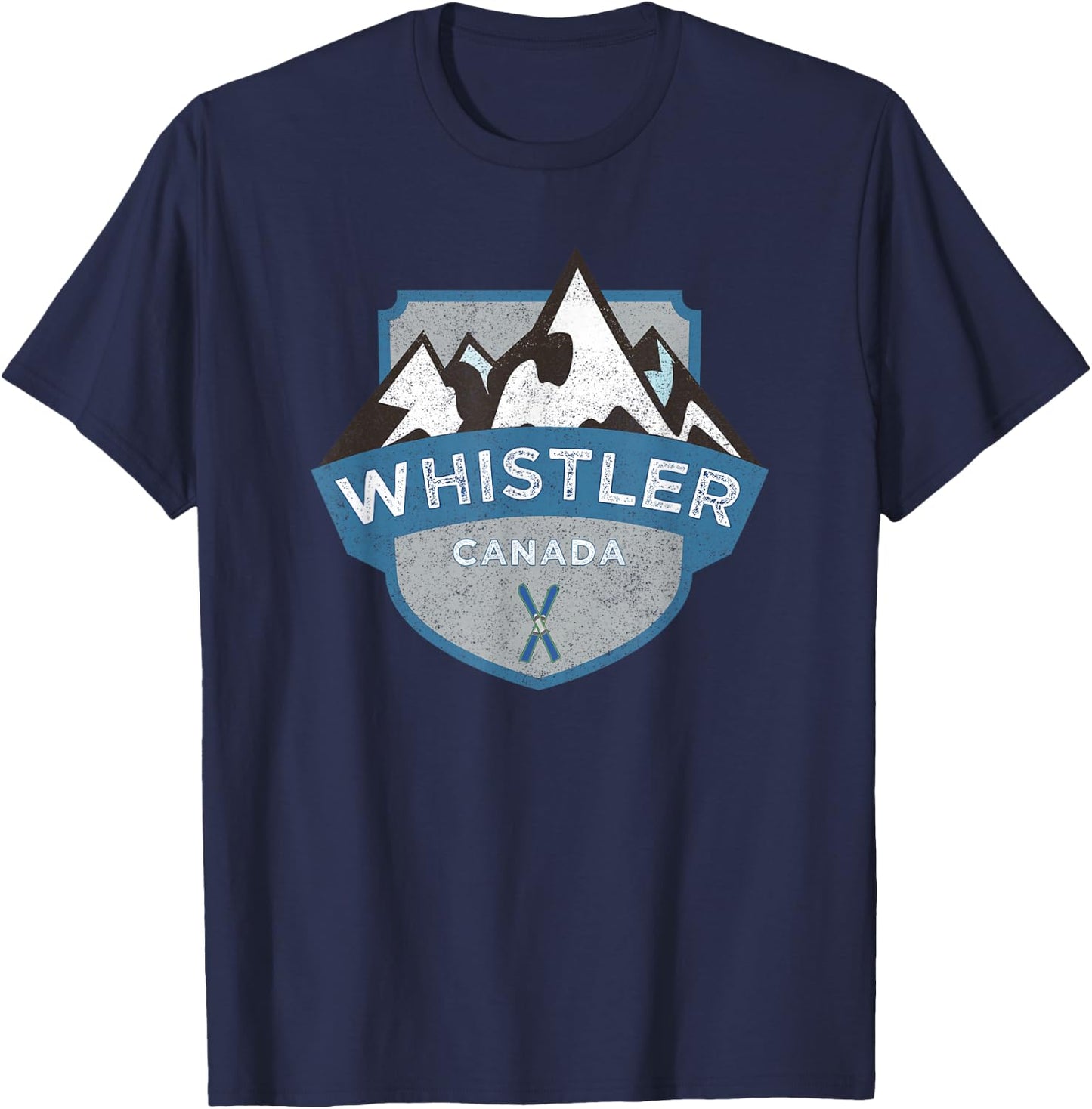 Vintage whistle, Canada illustration / retro logo ski T-Shirt - T-Shirt | Navy