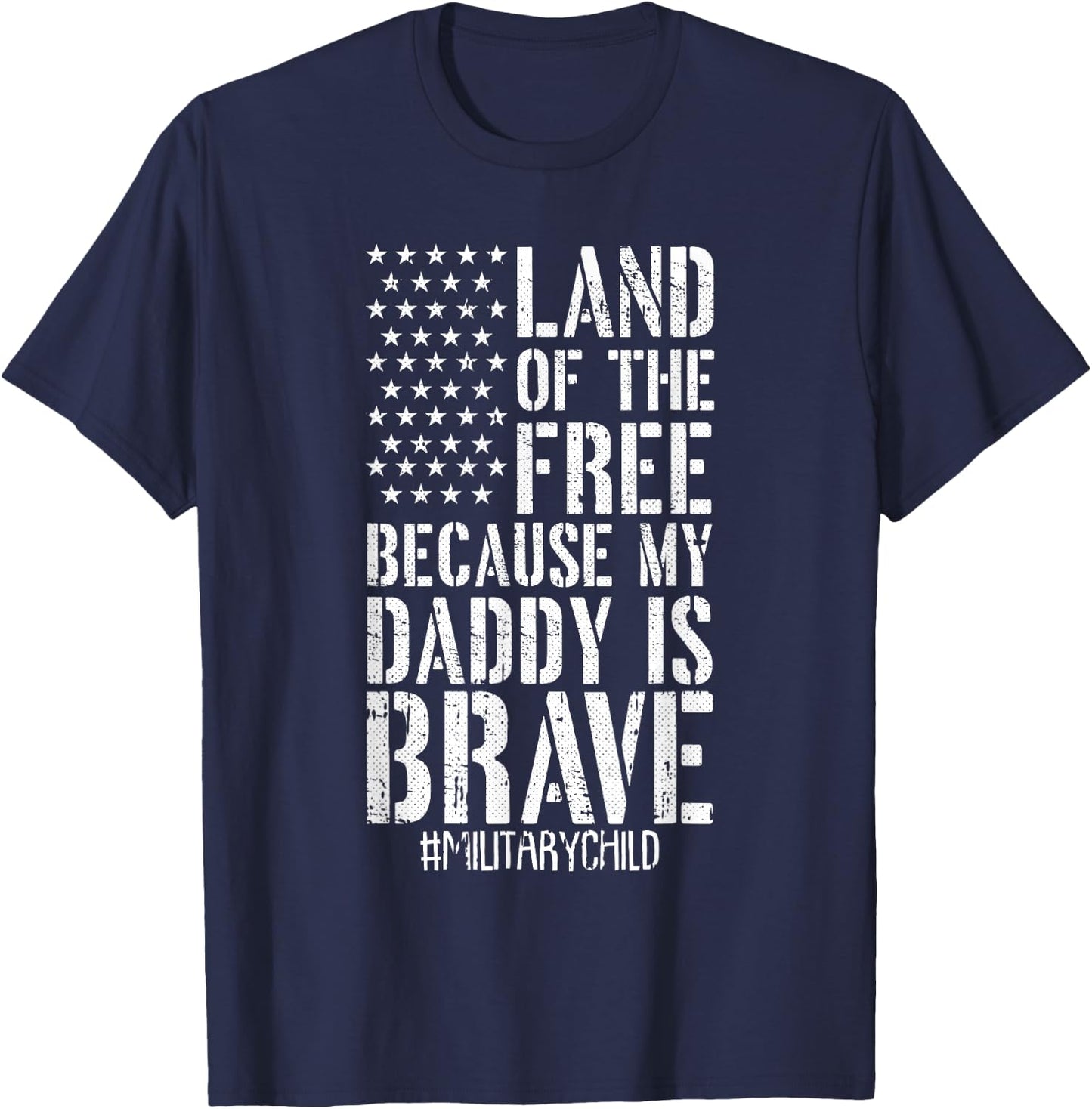 Land Of The Free Month Of The Military Child Army Kids T-Shirt - T-Shirt | Navy