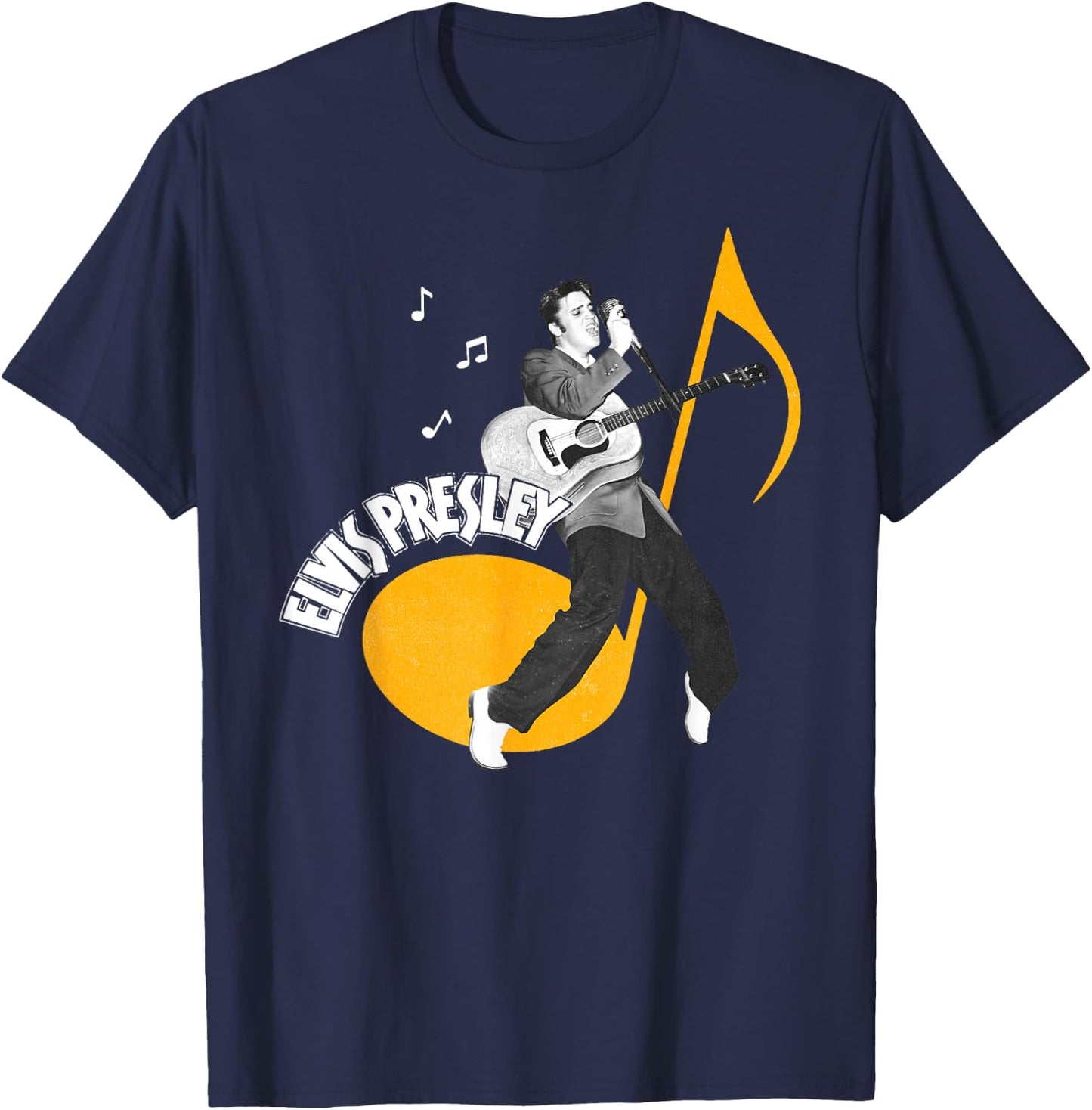 Elvis Presley Official Music Note T-Shirt - T-Shirt | Navy